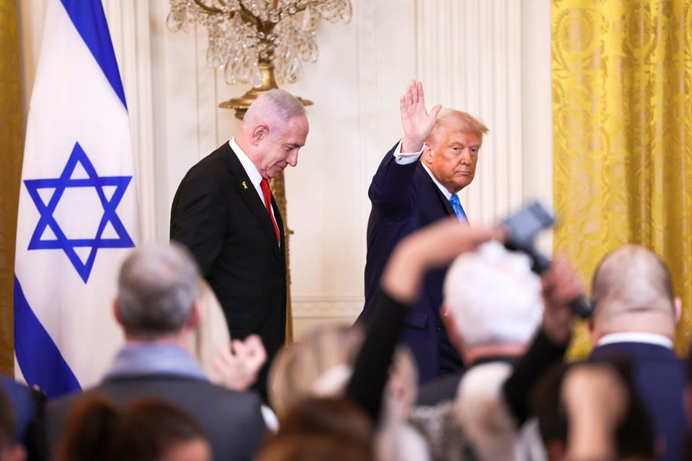 Donald Trump et Benyamin Netanyahou lors d'un événement à la Maison-Blanche